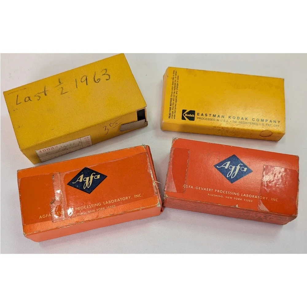 Kodak Agfa 35mm Film Slides Vintage 1960s Kodachrome Agfachrome Lot 4 Boxes Good